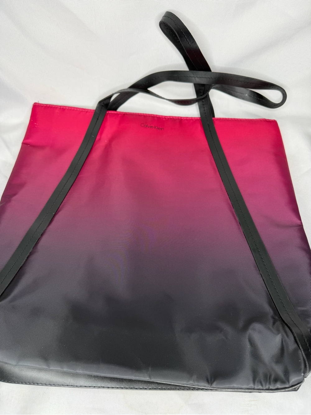 Calvin Klein Pink-to-Black Ombre Tote with Black Straps